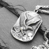 Embossed Eagle Pendant Necklace Hipster Style Sweater Chain