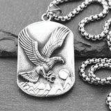Embossed Eagle Pendant Necklace Hipster Style Sweater Chain