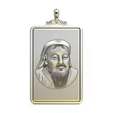 Retro Genghis Khan Silver Pendant Necklace Male Accessories