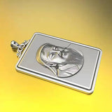 Retro Genghis Khan Silver Pendant Necklace Male Accessories