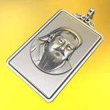 Retro Genghis Khan Silver Pendant Necklace Male Accessories