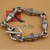 Retro Double Tower Bracelet Men's Thick Bracelet Motorcycle Style Heavy Jewelry