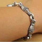 Retro Double Tower Bracelet Men's Thick Bracelet Motorcycle Style