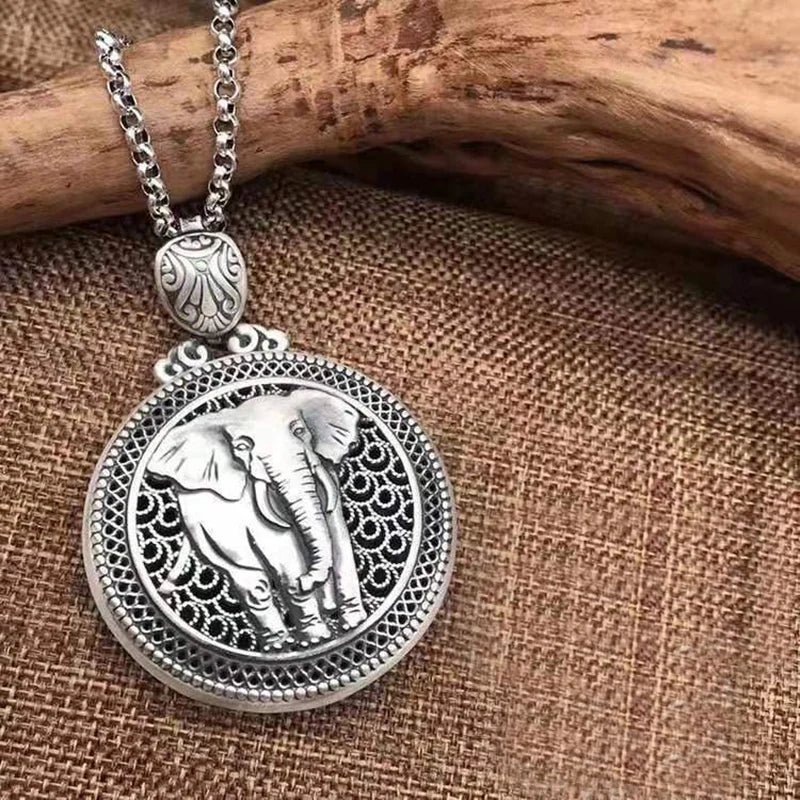 Retro Elephant Necklace Sweater Chain Pendant Female Accessories Pendant Gift