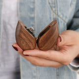 Wooden Jewelry Box Walnut Wood Earrings Ring Mini Organizer Box