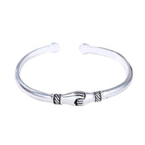925 Sterling Silver Bracelets Handshake Friendship Bangles