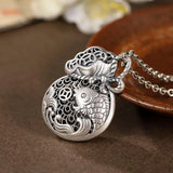 Retro Fish Pendant Necklace Lucky Bag Coin Sweater Chain