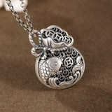 Retro Fish Pendant Necklace Lucky Bag Coin Sweater Chain