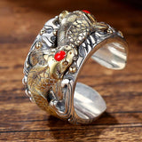 Retro Fortune Pawn Lucky Fish Koi Men's Open Ring