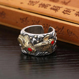 Retro Fortune Pawn Lucky Fish Koi Men's Open Ring