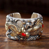 Retro Fortune Pawn Lucky Fish Koi Men's Open Ring