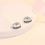 Geometric Triangle Lattice Silver Earrings for Women