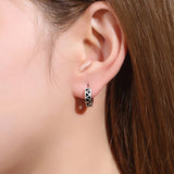 Geometric Triangle Lattice Silver Earrings for Women