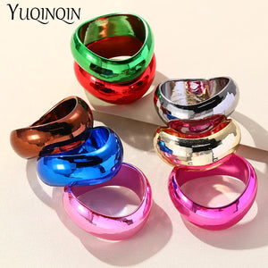 Retro Irregular Wide Bangle Resin Thick Bracelet Vintage Indian Jewelry