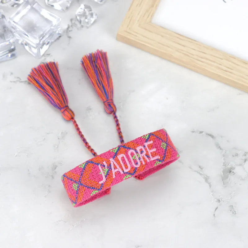 Retro JADORE Letters Braided Bracelets for Couple
