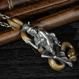 Vintage Femme Fatale Silver Necklace for Men