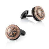 Retro Laser Flower Double Layer Alloy Cufflinks