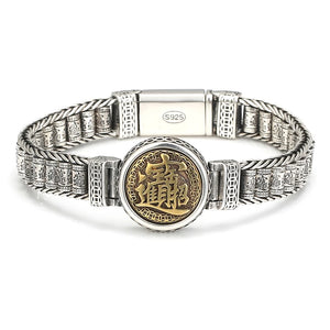 National Tide Lucky Jinbao Couple Bracelet Rotating Round Domineering Jewelry