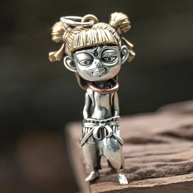 Retro Nezha Pendant Men's Personality Necklace Pendant