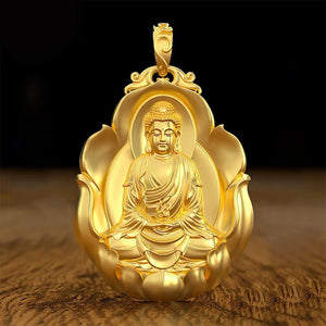 Retro Pendant Big Tathagata Zodiac Amulet Necklace Men's Jewelry