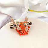 Personalized Hollowed Out Enamel Honeycomb Brooch Bee Pin