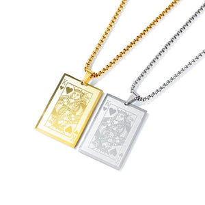 Retro King K Pendant Necklace Men's Metal Accessories