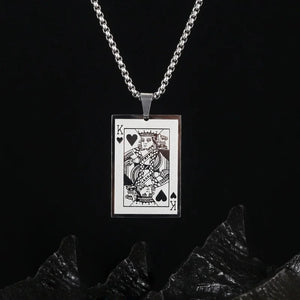 Retro King K Pendant Necklace Men's Metal Accessories