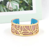 Retro PU Leather Bracelet For Women Metal Bangles Gift