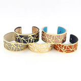 Retro PU Leather Bracelet For Women Metal Bangles Gift