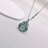 Retro Silk Double Sided Blessed Bag Enamel Pendant