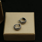 S925 Sterling Silver Earrings Hollow Stud Open Beetle Shape Rock Style
