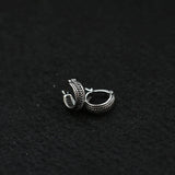 S925 Sterling Silver Earrings Hollow Stud Open Beetle Shape Rock Style