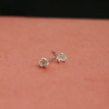 S925 Sterling Silver Three-petal Flower Earrings