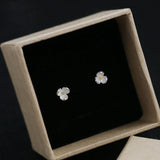 S925 Sterling Silver Three-petal Flower Earrings