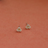 S925 Sterling Silver Three-petal Flower Earrings