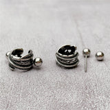 Retro Feather Titanium Steel Earrings Men's Punk Hip Hop Accessories