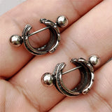 Retro Feather Titanium Steel Earrings Men's Punk Hip Hop Accessories