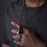 Golden Eye Skull Pendant Necklace