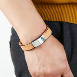 Retro Stainless Steel Leather Bracelet Men's Jewelry Leather Bracelet