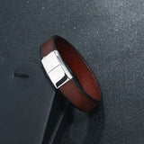 Retro Stainless Steel Leather Bracelet Men's Jewelry Leather Bracelet