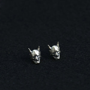 925 Silver Stud Earrings Yasha Mythical Beast Retro Style Jewelry