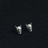 925 Silver Stud Earrings Yasha Mythical Beast Retro Style Jewelry