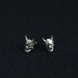 925 Silver Stud Earrings Yasha Mythical Beast Retro Style Jewelry