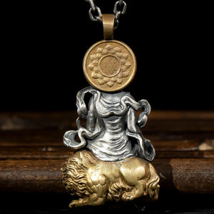 Retro Style Buddha Pendant Guanyin Bodhisattva Necklace