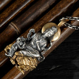 Retro Buddha Pendant Necklace Guanyin Bodhisattva