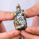 Retro Style Guanyin Pendant Men's Chinese Style Bodhisattva Silver Necklaces