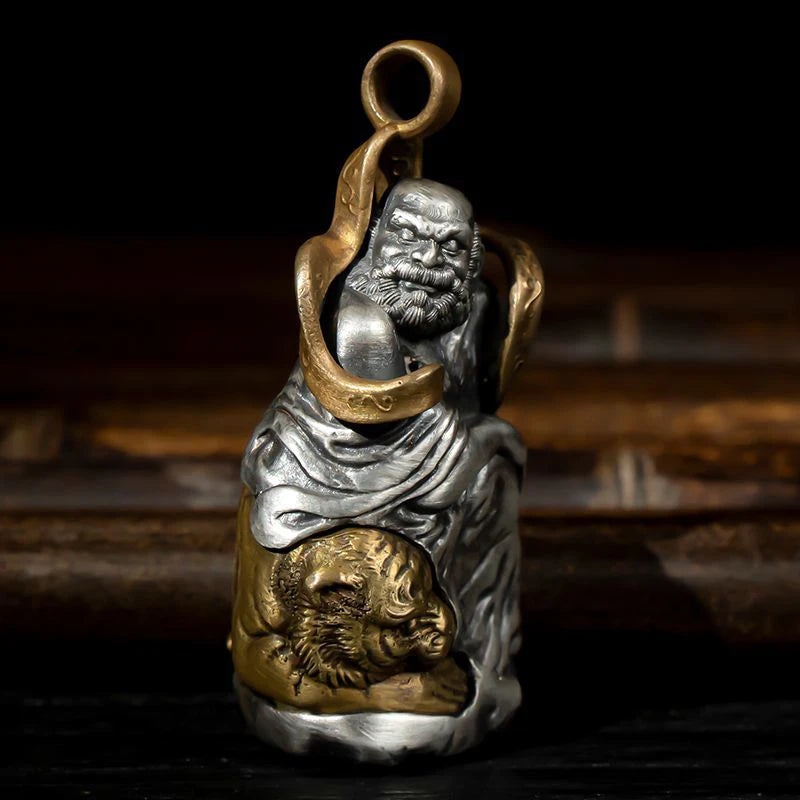 Retro Style Guanyin Pendant Men's Chinese Style Bodhisattva Silver Necklaces