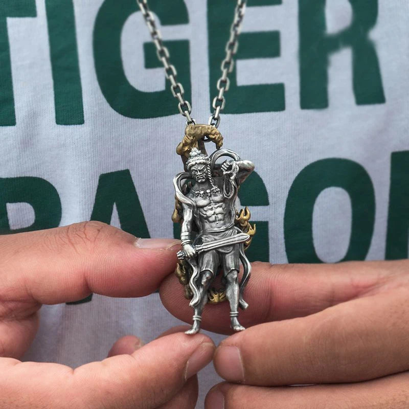Men's Retro Lucky Fortune God of Wealth Pendant