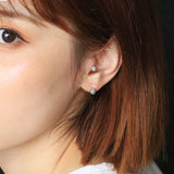 Retro Style S925 Silver Hydrangea Ear Earrings