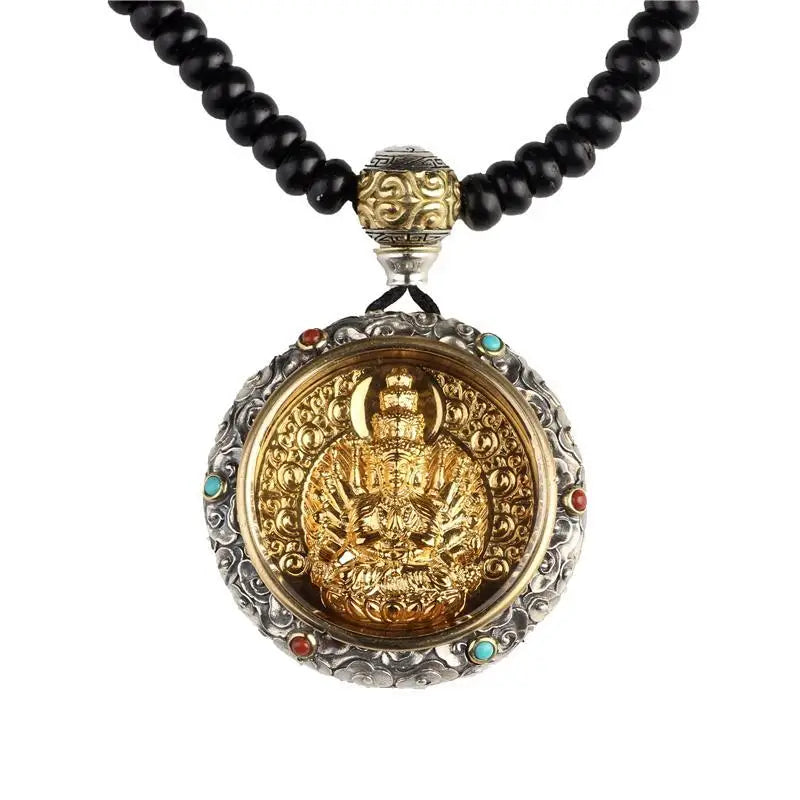 Retro Thousand-hand Guanyin Buddha Long Necklace Pendant Sweater Chain